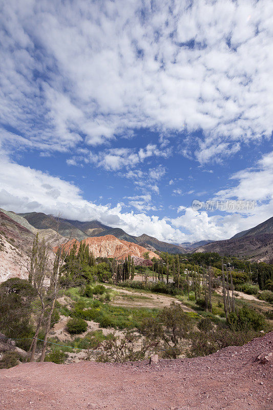 阿根廷山谷在Purmamarca的Quebrada de Humahuaca